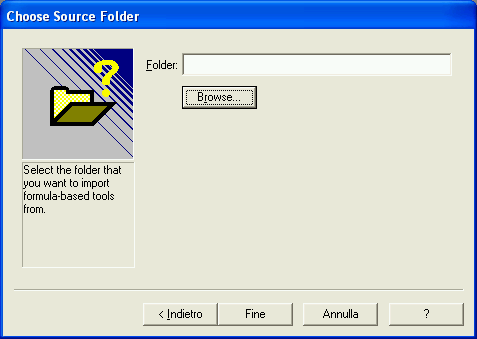 Finestra inserisci percorso Organizer Indicator Builder