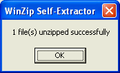 Messaggio Winzip terminata decompressione